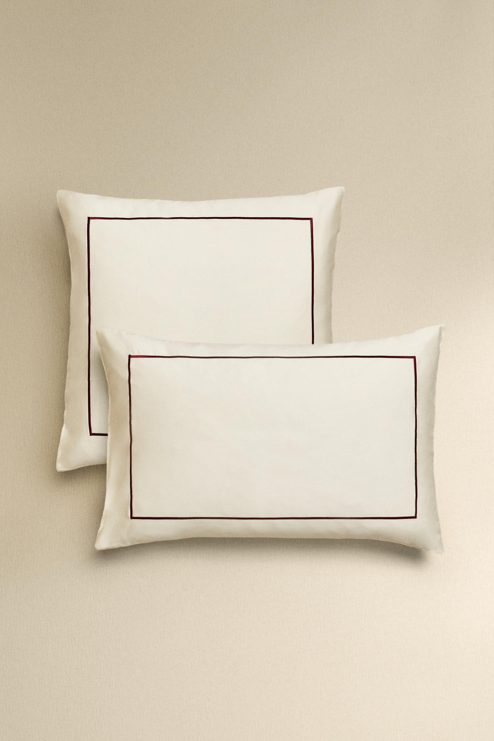 SATEEN PILLOWCASE WITH TRIM